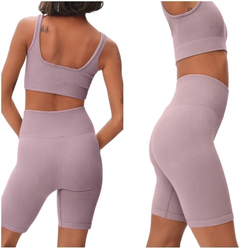 NWT Everlane The Seamless High Rise Bike Shorts Size XS/ S in Lavender